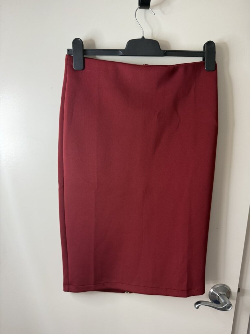 Wine Burgundy Bodycon Pencil Skirt